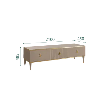 Тумба под телевизор 3 ящика Римини СОЛО (Мокка/Золото) РМТ-4(s)[10]