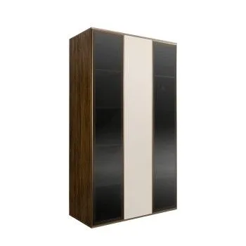 Шкаф 3-х дверный Bogemia Woodline Air (Слоновая кость/Золото) БМШ2/3(2)