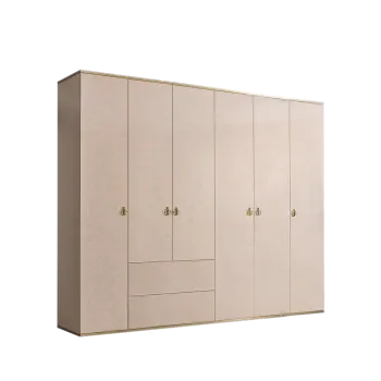 Шкаф 6-ти дверный с ящиками Римини (Латте/Золото) РМШ2/61