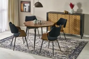 Стол обеденный Halmar BARRY 105 (орех/черный)