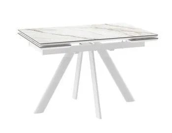 Стол с керамическим покрытием Джейтон-120 (CALAKATTA GOLD ST CER/Белый) 120(30+30)х80