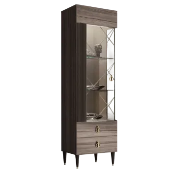 Витрина 1-ств. Римини СОЛО (Орех империя/Золото) (Левая) РМВ1-1С(s)