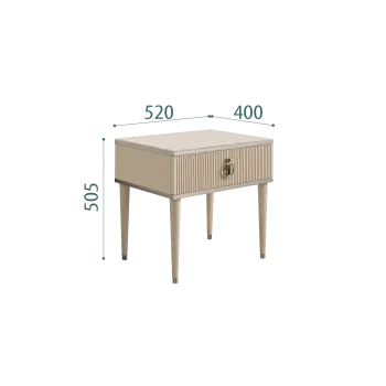 Тумба прикроватная Римини СОЛО (Ваниль/Серебро) РМТП-1(s)