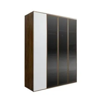 Шкаф 4-х дв. Bogemia Woodline Air (Белый/Золото) БМШ2/4(3)