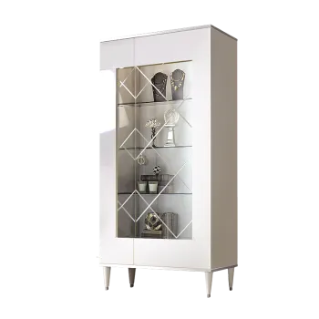 Витрина 2-ств. Римини (Белый/Серебро) (Правая) РМВ2-2С