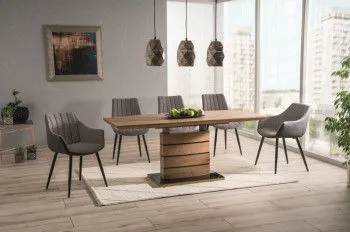 Стол обеденный Signal LEONARDO 140 раскладной (дуб/черный)