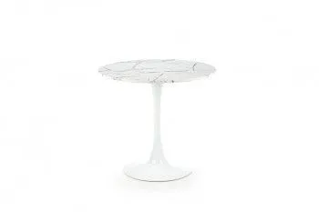 Стол обеденный Halmar DENVER (белый мрамор/белый)