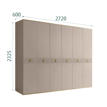 Шкаф 6-ти дверный Римини СОЛО (Мокка/Золото) РМШ2/6(s)
