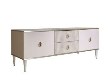 Тумба под телевизор Римини СОЛО (Белый/Серебро) РМТ-3(s)