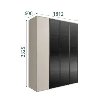 Шкаф 4-х дв. Bogemia Air (Шелк/Черный) БМШ2/4(3)