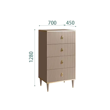 Комод 4 ящика Римини СОЛО (Мокка/Золото) РМКМ-6(s)