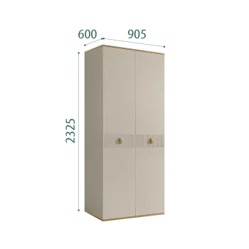 Шкаф 2-х дверный Римини СОЛО (Ваниль/Золото) РМШ2/2(s)