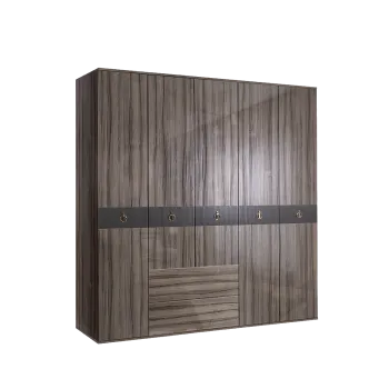 Шкаф 5-ти дверный с ящиками Римини СОЛО (Орех империя/Золото) РМШ2/51(s)