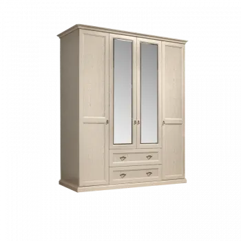 Шкаф 4-х дв. (с зеркалами) для платья и белья с выдвижными ящиками Венеция дуб седан ВНШ1/41
