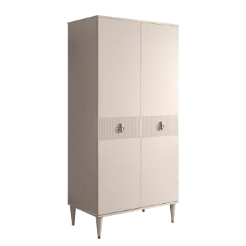 Шкаф-пенал Римини СОЛО (Бежевый/Серебро) РМП-2(s)