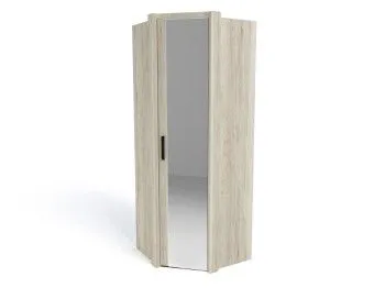 Шкаф угловой с декоративным обкладом, Мале (889*889*2316) Дуб галифакс белый