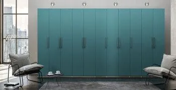 Гардероб Отис П9 с фасадом МДФ (краска глянец RAL) 5021