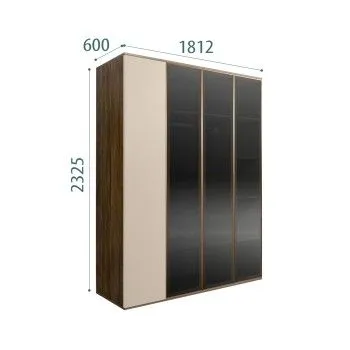 Шкаф 4-х дв. Bogemia Woodline Air (Ваниль/Золото) БМШ2/4(3)