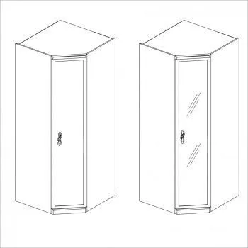 Мишель секция угловая без зеркал белый матовый