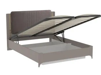 Кровать 1600 (велюр) с подъемным механизмом, Сиде (1692*2082*1200) Мокко