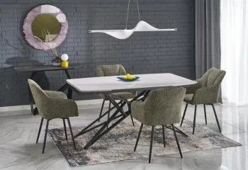 Стол обеденный Halmar ALFREDO 160 (белый мрамор/черный)