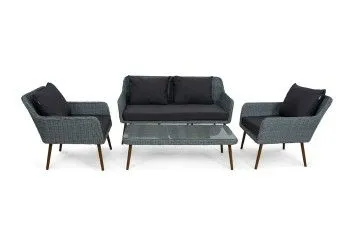 Комплект плетеной мебели MOKKA RIMINI (стол кофейный, 2 кресла, софа 2 х-местная)
