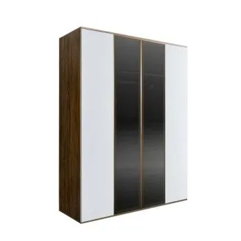 Шкаф 4-х дв. Bogemia Woodline Air (Белый/Золото) БМШ2/42(2)