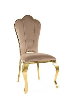 Стул кухонный SIGNAL QUEEN Velvet Bluvel 28 (бежевый/золотой)