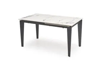 Стол обеденный Halmar FELIX раскладной (белый мрамор/черный)
