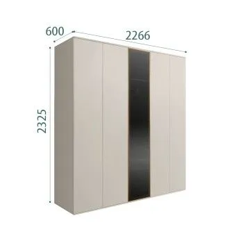 Шкаф 5-ти дв. Bogemia Air (Шелк/Золото) БМШ2/5(1)