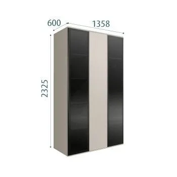 Шкаф 3-х дверный Bogemia Air (Шелк/Черный) БМШ2/3(2)