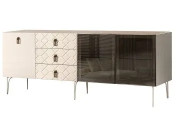 Комод 2.1м Bogemia Farfalle (Слоновая кость) (Novabuk/Черный) БМКМ-5(Fa)[5][10]