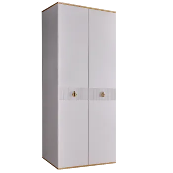 Шкаф 2-х дверный Римини СОЛО (Белый/Золото) РМШ2/2(s)