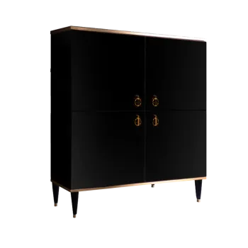 Пенал 4 двери Римини (Черный/Золото) РМП-3