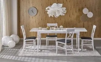 Стол обеденный Halmar NELSON 160 (белый/белый)