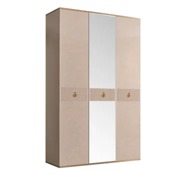 Шкаф 3-х дверный с зеркалом Римини СОЛО (Латте/Золото) РМШ1/3(s)
