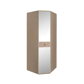 Шкаф угловой с зеркалом Римини СОЛО (Латте/Золото) РМШУ1/1(s)
