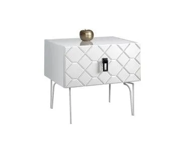 Тумба прикроватная Bogemia Farfalle (Белый) (Lakobel/Черный) БМТП-1(Fa)