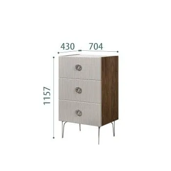 Комод Bogemia Woodline Fi (Шелк) (Novabuk/Хром) БМКМ-1