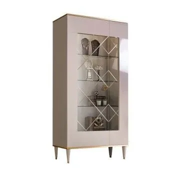 Витрина 2-ств. Римини (Слоновая кость/Золото) (Левая) РМВ2-2С