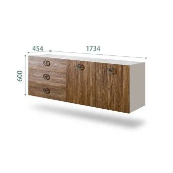 Комод 1.6м Bogemia Fly Wood Fi (Шелк) (Novabuk/Хром) БМКМ-4