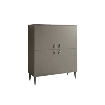 Пенал 4 двери Римини (Серый/Серебро) РМП-3