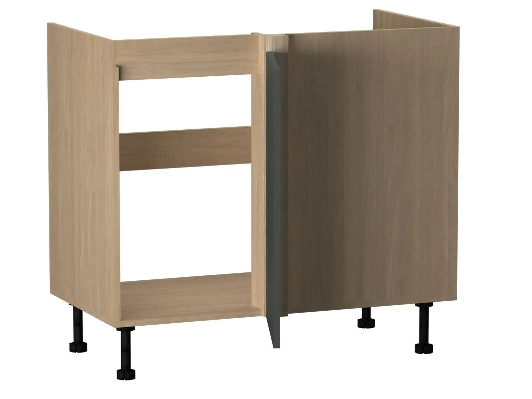 Стол под мойку угловой СМУ-100 левый, Женева (954*534*870) Дуб Палермо/Зеленый матовый, 21929 | изображение 1