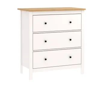 САГА комод 3 ящика белый/ясень