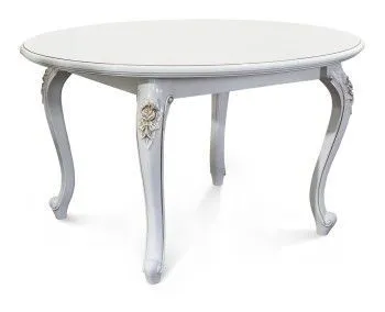 Стол Натали круглый белый глянец