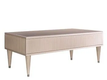 Журнальный столик с ящиком Римини СОЛО (Бежевый/Серебро) РМСТ-2(s)