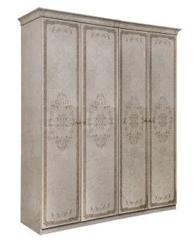 Шкаф Патрисия 4-дверный (2+2) без зеркал крем корень глянец
