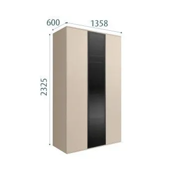 Шкаф 3-х дверный Bogemia Air (Ваниль/Черный) БМШ2/3(1)