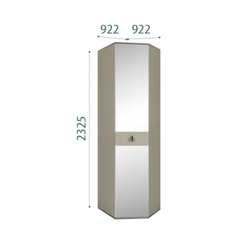 Шкаф угловой с зеркалом Римини СОЛО (Ваниль/Серебро) РМШУ1/1(s)