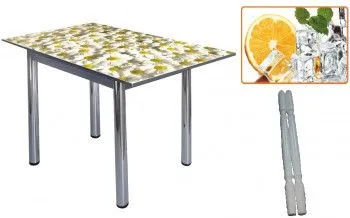 Стол обеденный 832-П (Апельсин (ЧС-24) /ноги Белый)